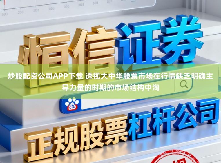炒股配资公司APP下载 透视大中华股票市场在行情缺乏明确主导力量的时期的市场结构中淘